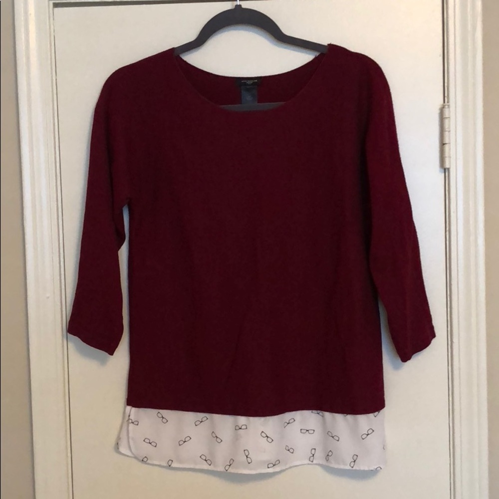 Ann Taylor burgundy sweater.